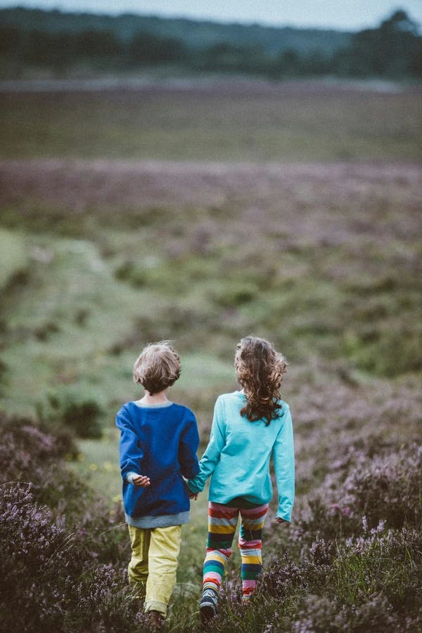 Schenic photo of kids going for a walk